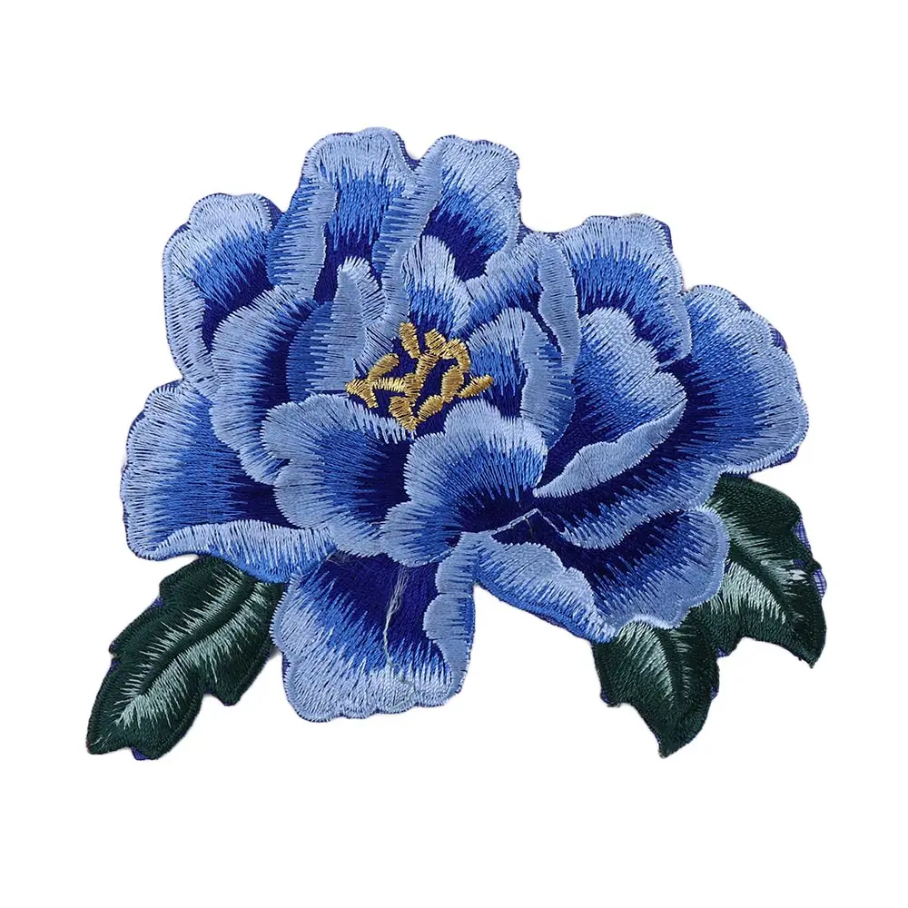 

Peony Flower 14CM Sew On Clothes Decoration Wedding Clothing Accessories Iron On Patches Patches Appliques Embroidered Badges