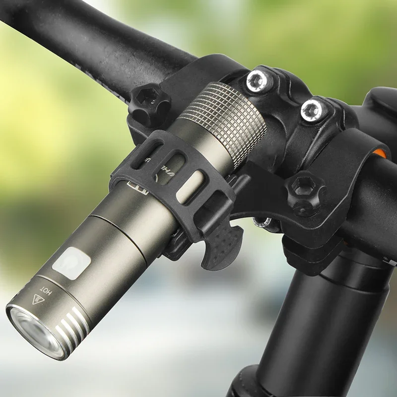 Bicycle Flashlight Bracket Handlebar Mount LED Front Light Torch Clip Holder Dia.18-35mm Fits MTB Road Accessories