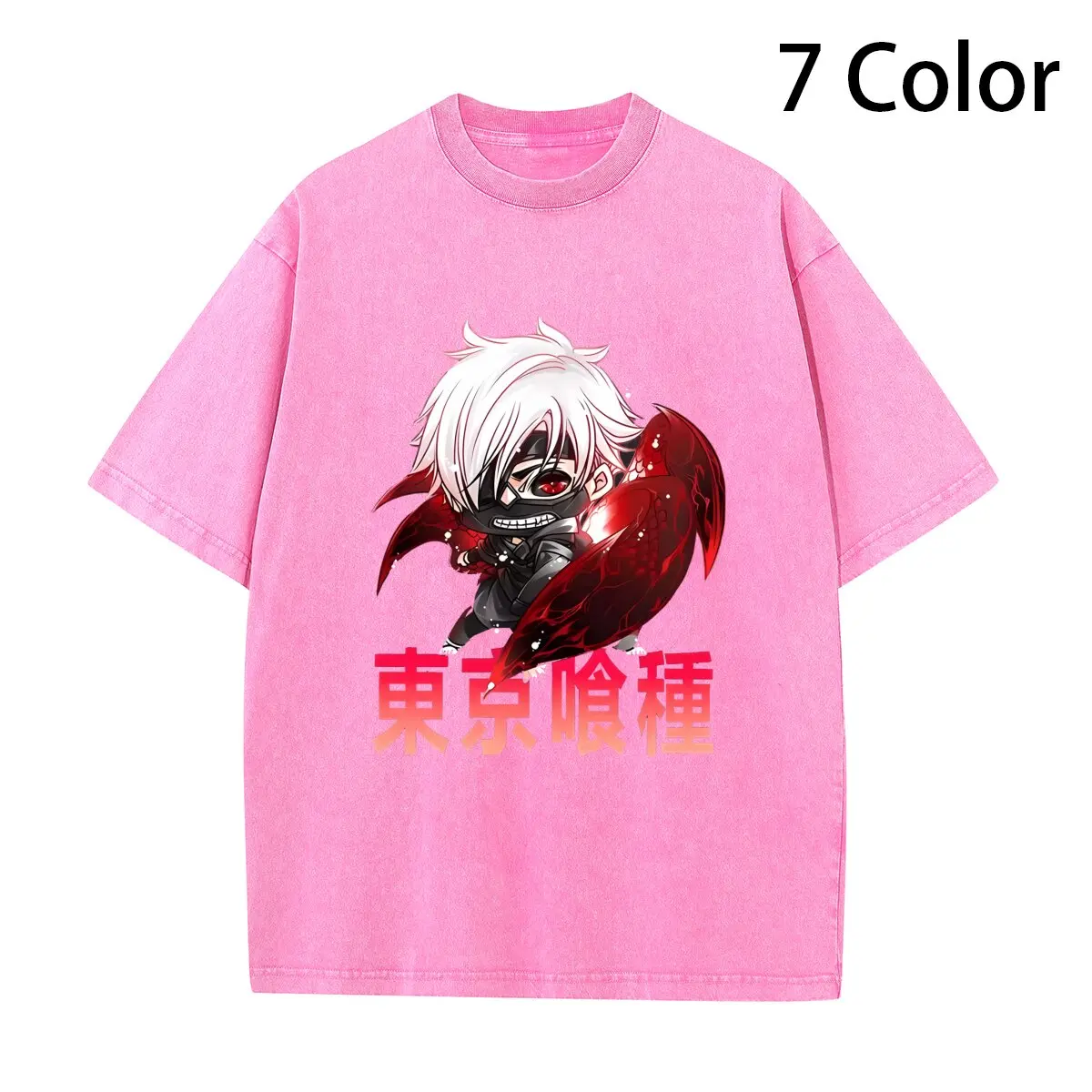 Kaneki Ken Printed Tshirt Anime Tokyo Ghoul Graphic T-shirt Vintage Cotton Loose Oversize T Shirt Tops Summer Men Casual Tees