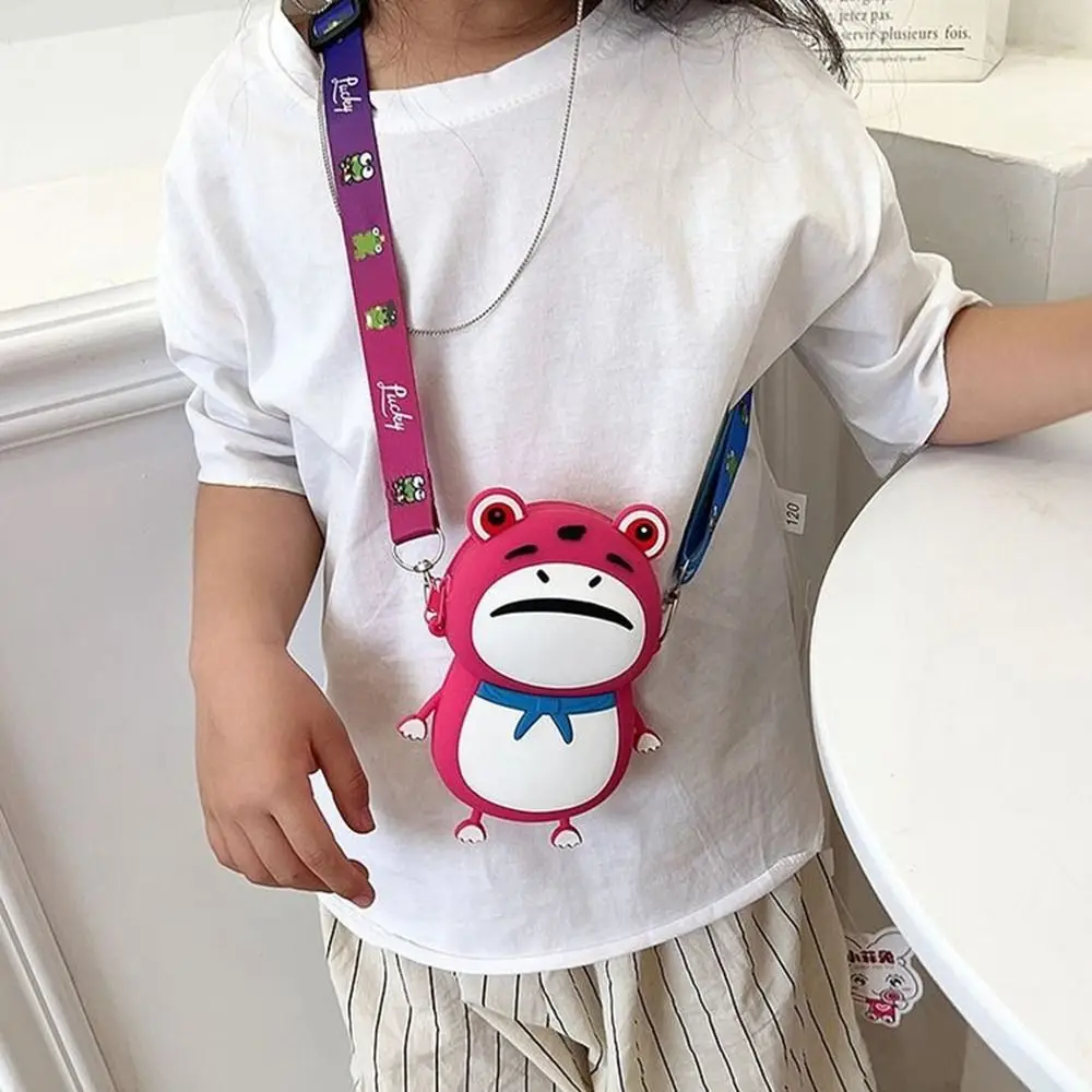 Korean Style Silicone Frog Crossbody Bag Cute Streetwear Cartoon Animal Coin Purse Cartoon Shoulder Bag Students