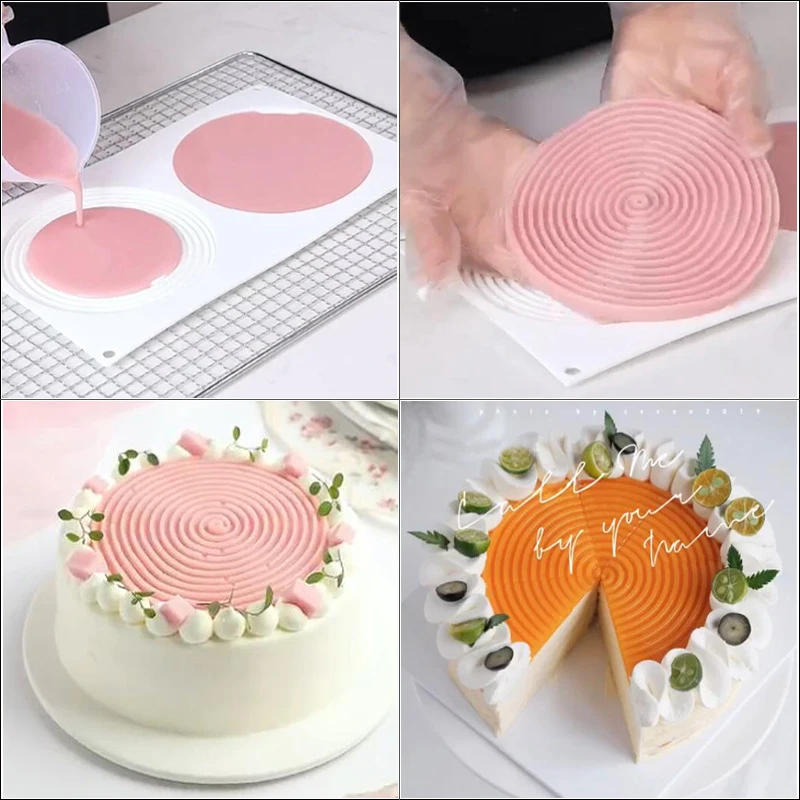 Ins Thread Cake Cylinder Silicone Mold Backen Form Moule Cake Decorating Tools Decoration Gateau Pasteleria Accessories Magnum