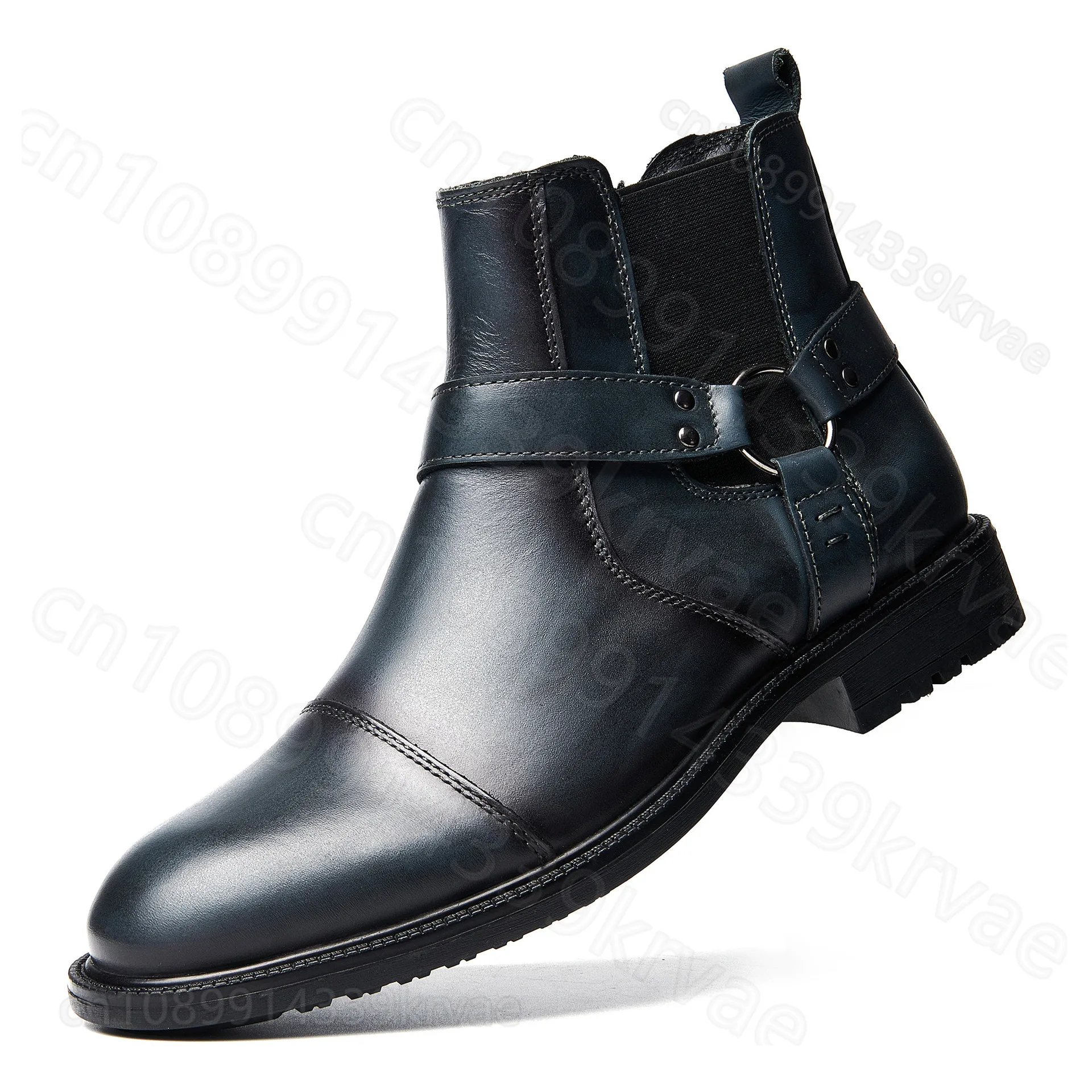 أحذية رجالية جلدية جديدة عالية الجودة عبر الحدود أحذية رجالية كبيرة الحجم أحذية قصيرة للرجال أحذية من الجلد أحذية رجالي للدراجات النارية #5