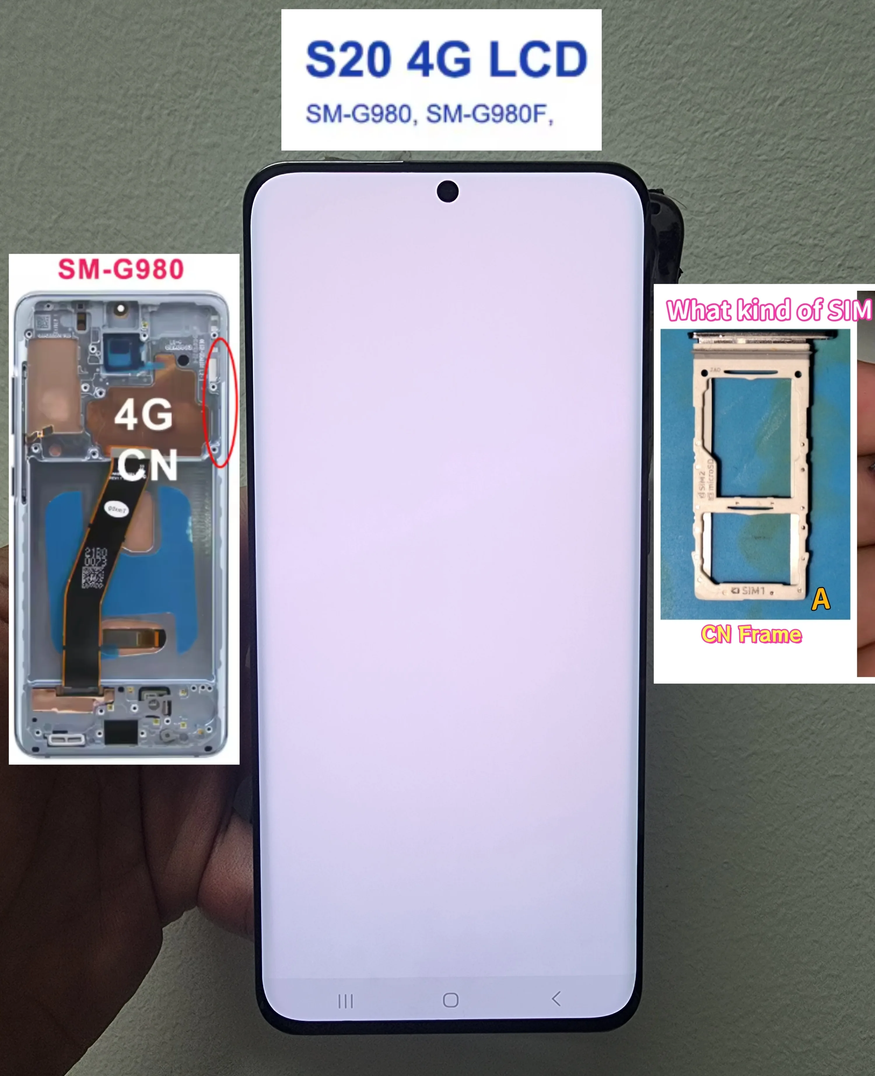 Дисплейный модуль (экран в сборе) для Samsung Galaxy S20 SM-G980 G980F, S20 5G SM-G981 G981F G981U, сенсорный экран, дигитайзер, запчасть для замены