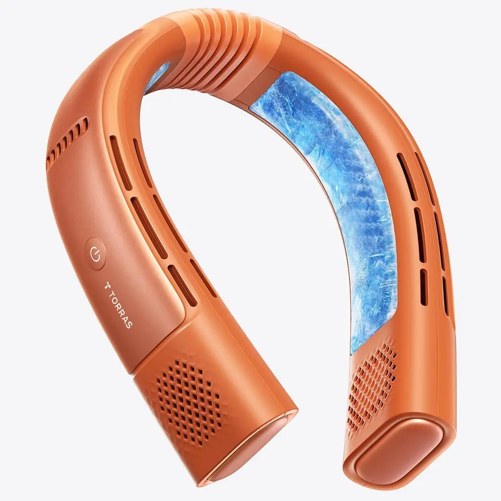 Coolify 2S PRO #1 Neck Cooler & Neck Air Conditioner, Orange | #1 Ice-feel neck cooling fan. Thoughtful gift for women & mom. Pe