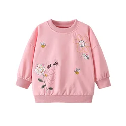 Jumping Meters 2-7T Girls Sweatshirts Rainbow Butterfly Girls Cute Toddler Kids Clothing Autumn Spring Sport Baby Hooded Shirts