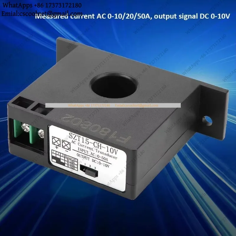 Replacement AC Current Transducer SZT15-CH-10V – 0-50A to 0-10V Self-Powered Transmitter