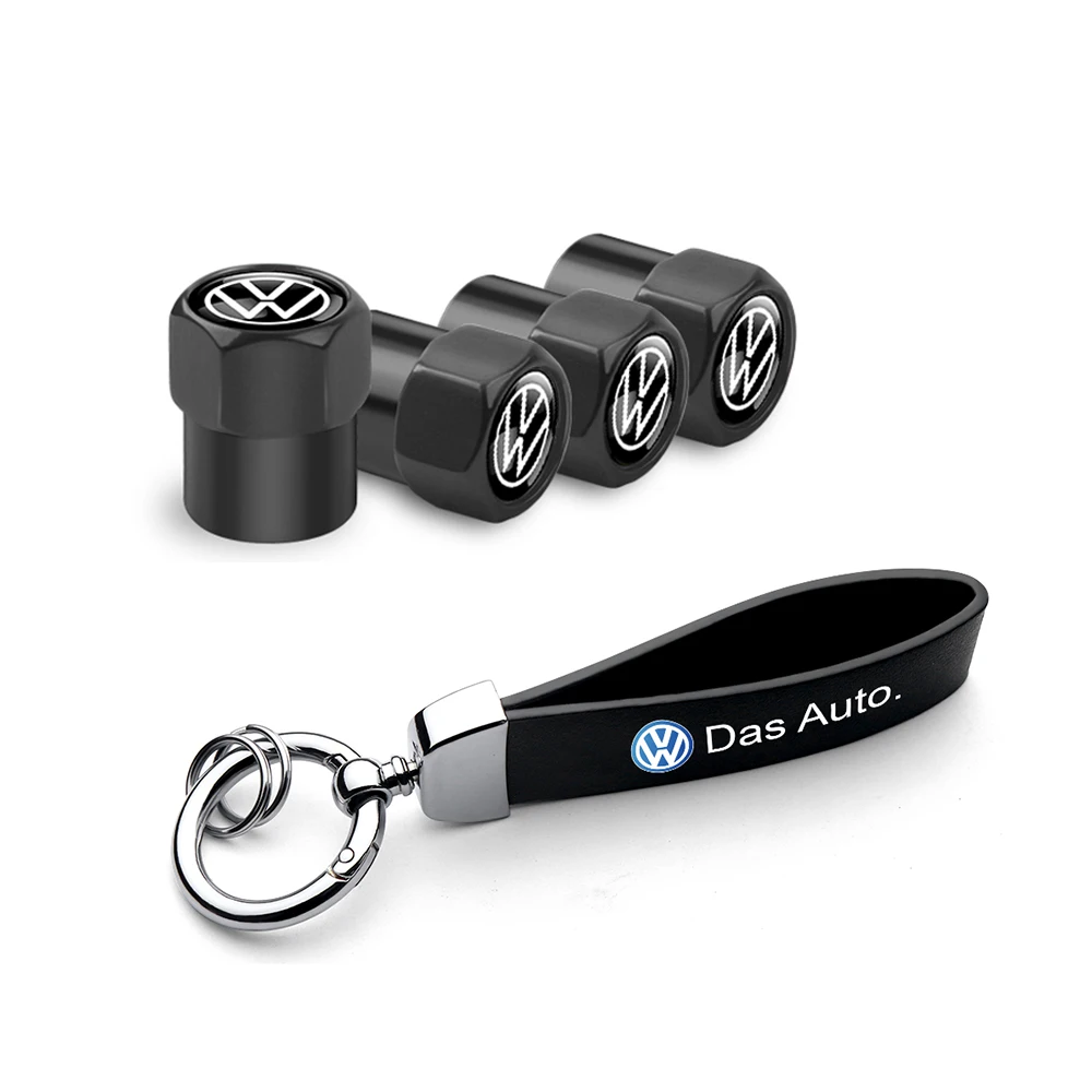 Auto Styling Car Tire Wheel Valve Caps Cover Key Chain Keychain For VW Golf Tiguan Jetta Transporter Passat T5 Polo Touran Caddy