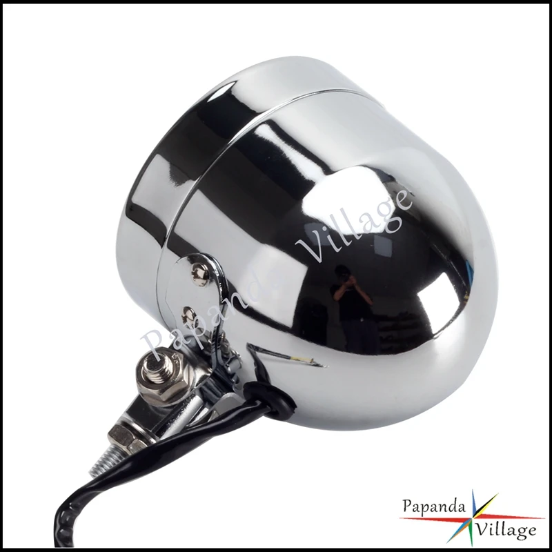 Emark Motorcycle Chrome Retro 12V Headlight Dirt Bikes Headlamp For Cafe Racer Bobber Chopper DR RM 250 CB600 KLX450 KLX250