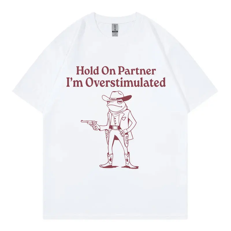 Funny Cowboy Frog Meme T-shirt Men Women Clothing High Street Fashion Trend T-shirts Summer Casual Loose Short Sleeve T Shirt