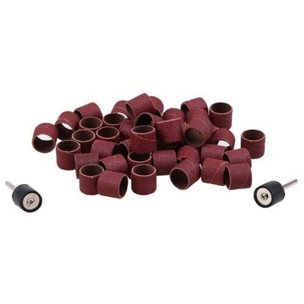 60 Sanding Belts 12.5mm x 12.5mm with Two Rubber Mandrels for Rotary Tool Sanding Systems and Replacement Packs