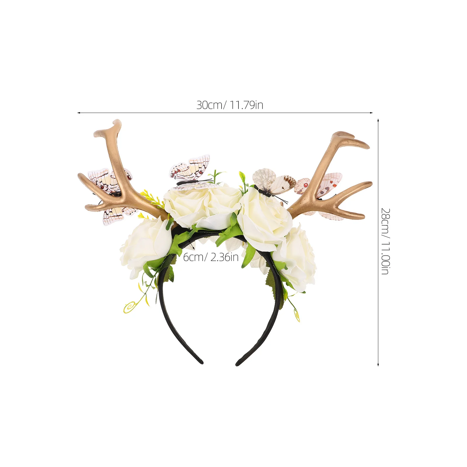 أنيق الغزلان قرن الوعل عقال الأزهار فراشة ديكور الرنة غطاء الرأس حفلة لصالح عيد الميلاد هالوين تأثيري التبعي