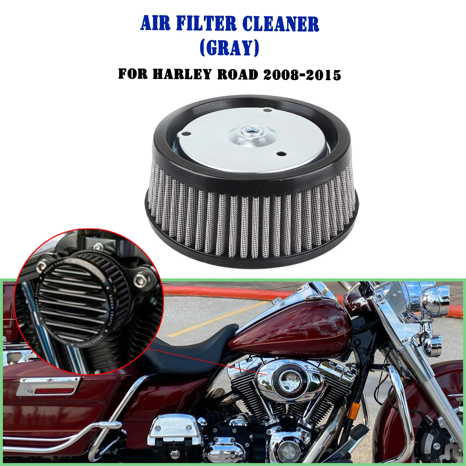 

Motorcycle Air Filter For 2016-2017 Softail /2008-2016 Touring & Trike Models Equipped with High Flow Air Cleaner Kit