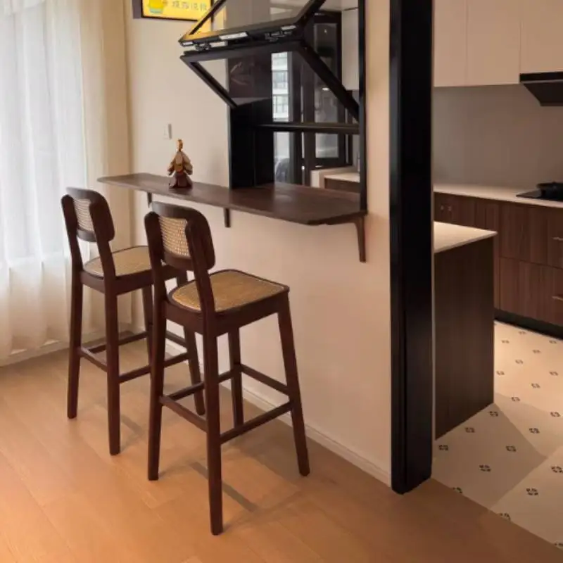 

Retro Rattan Bar Chair Kitchen Island Minimalist Modern Design Luxury Bar Chair Home Restaurant Sillas Para Barra Club Furniture