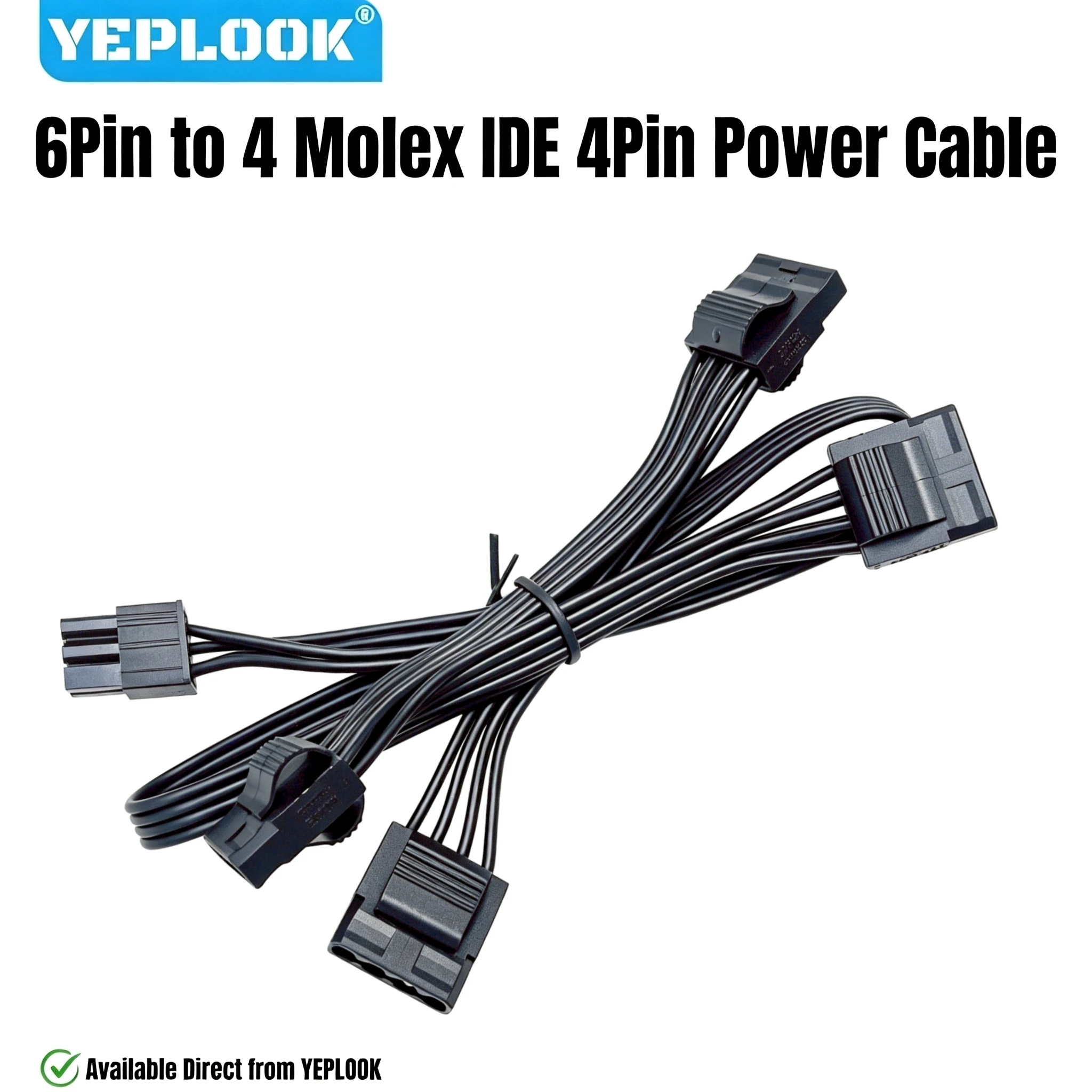 Cable de alimentación periférico recto de 6 pines a 4 Molex de 4 pines para fuentes de alimentación modulares Corsair RM450, RM550, RM650, RM750, RM850, RM1000, RM GOLD