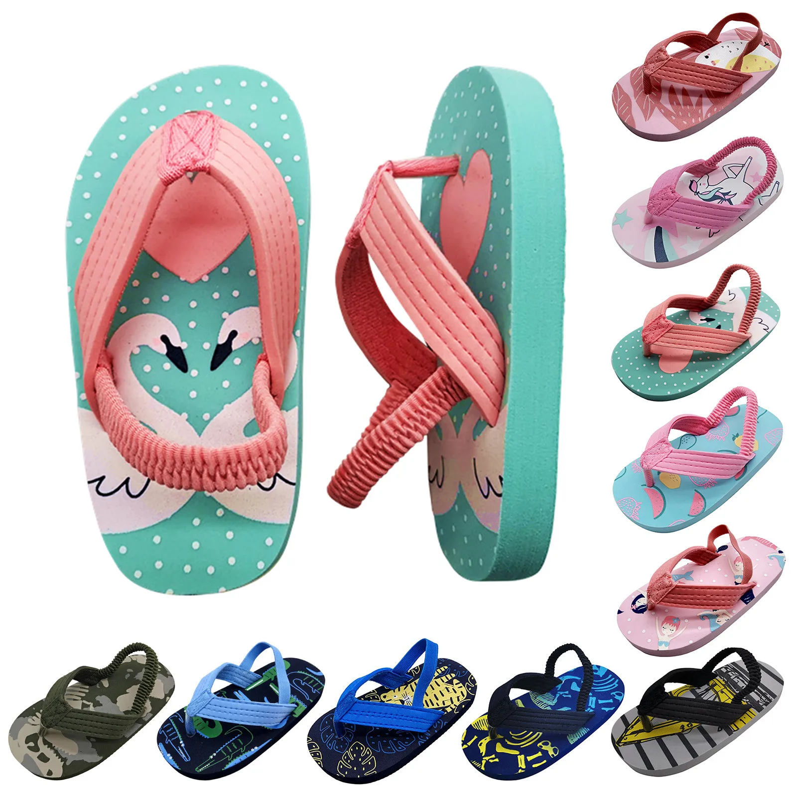 Children Slippers Girls Flip-flops Summer Casual Sandals Fashion Waterproof Child Beach Shoes Baby Boys Home Shoes Kids Slippers