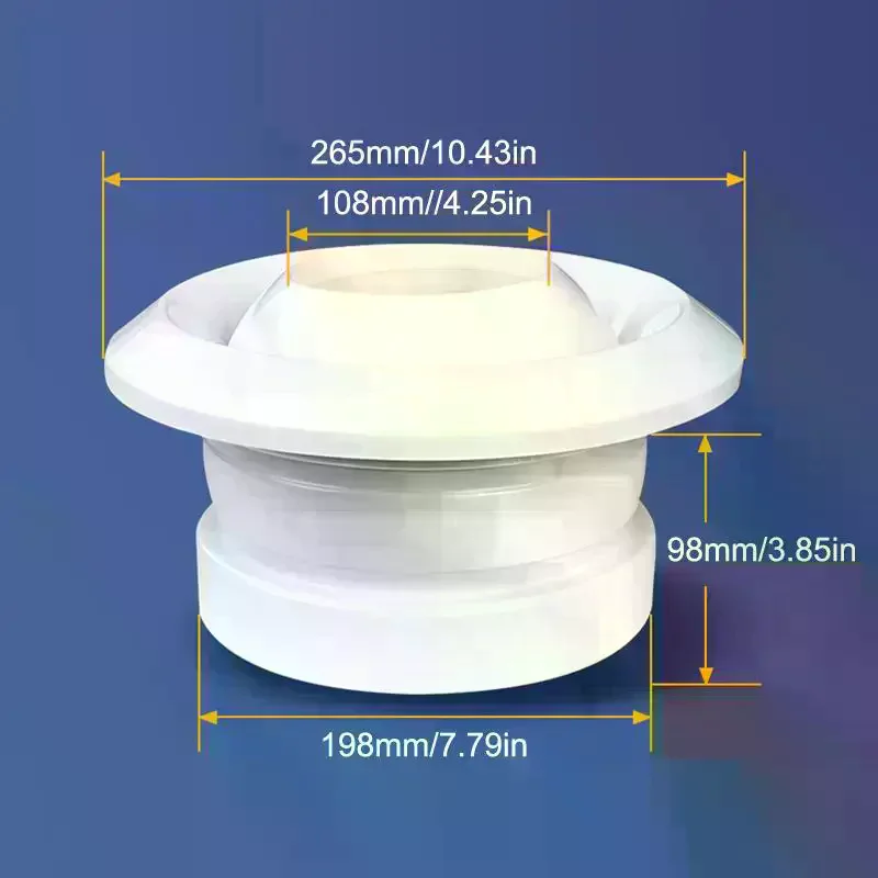 ABS Air Conditioning Exhaust Vents Adjustable 75/100/150/200mm Ventilation Nozzles Round Circular Jet Vents
