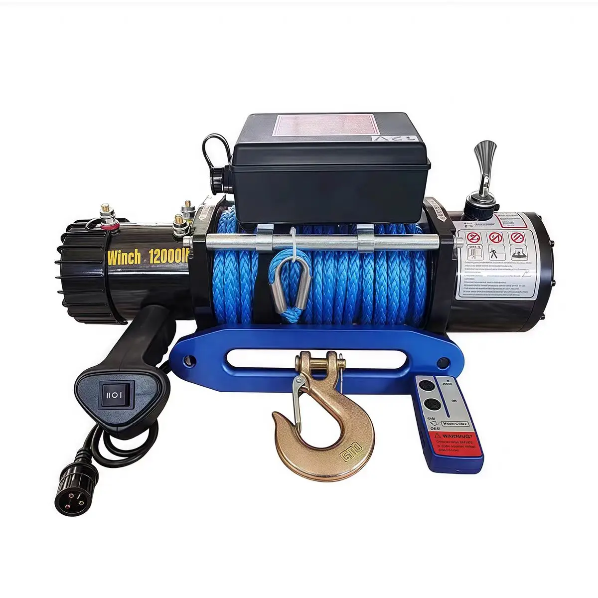 Electric Winch 12000 Lbs 12V Marine Anchor Boat Cranes Auto Car 4x4 Truck Steel Wire Rope 24m High-Speed Lifting