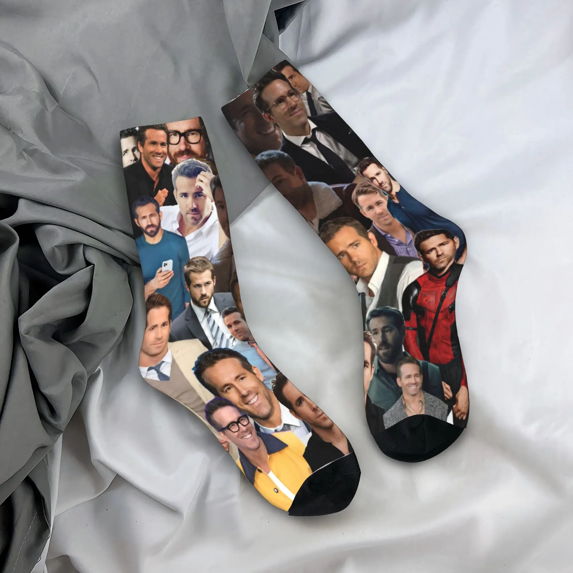 R-Ryan Reynolds جوارب ممثل وسيم جوارب مخصصة غير قابلة للانزلاق جوارب رجالية دافئة ناعمة للخريف جوارب تسلق ترفيهية