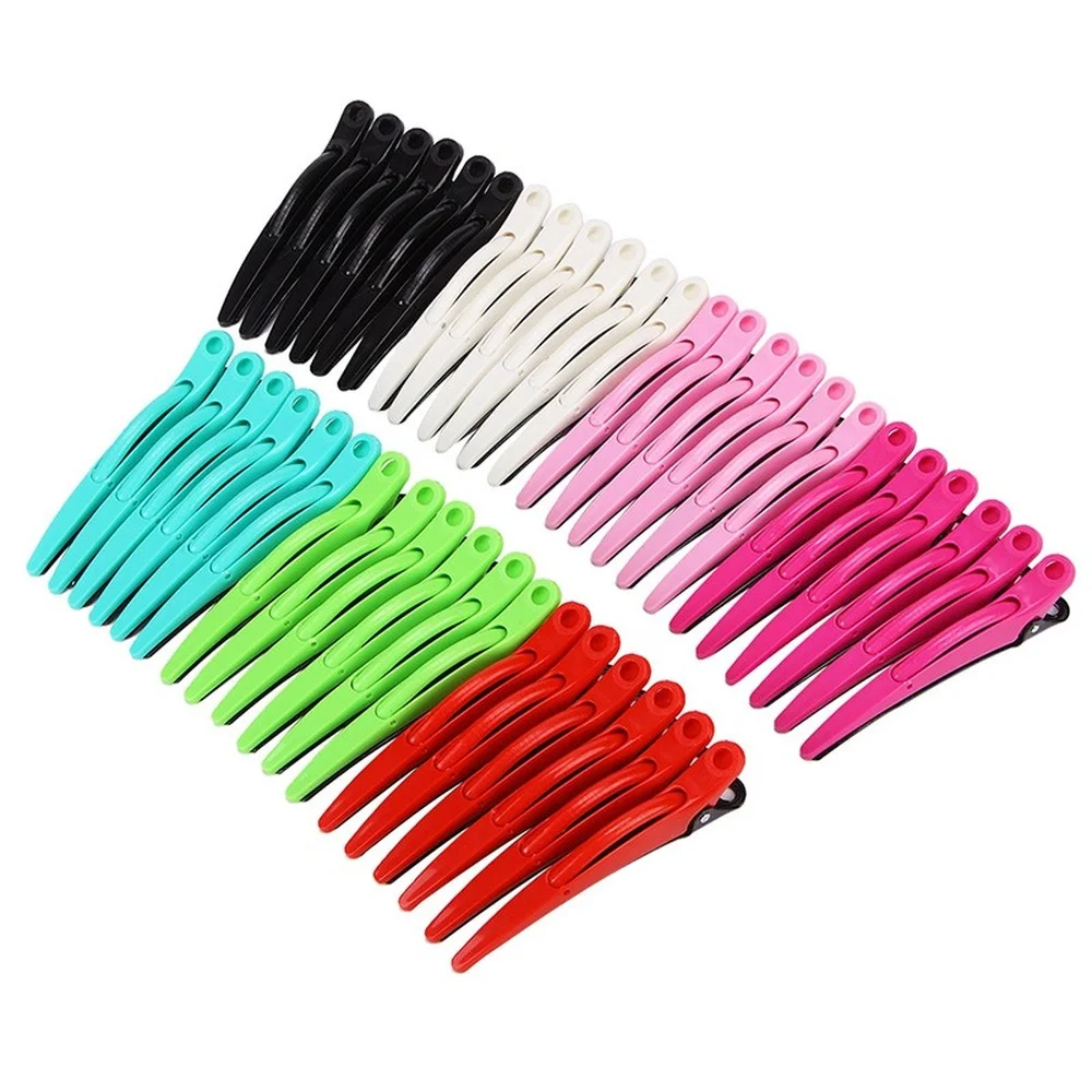 

6pcs/lot Plastic Hair Clip Alligator Clips Hairdressing Clamps Claw Barber Crocodile Clips Hairpin Salon Styling Accessories