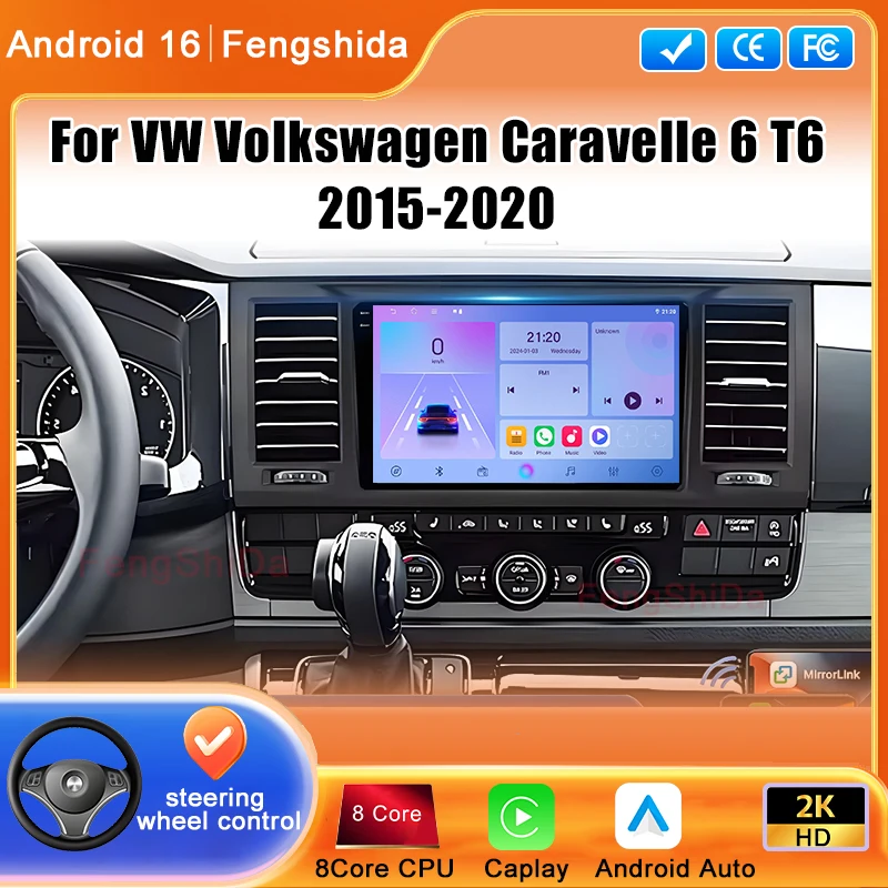 

Carplay For VW Volkswagen Caravelle 6 T6.1 T6 2015 2016 2017 - 2020 Car Android Auto Radio Multimedia Video Player Navigation 4G