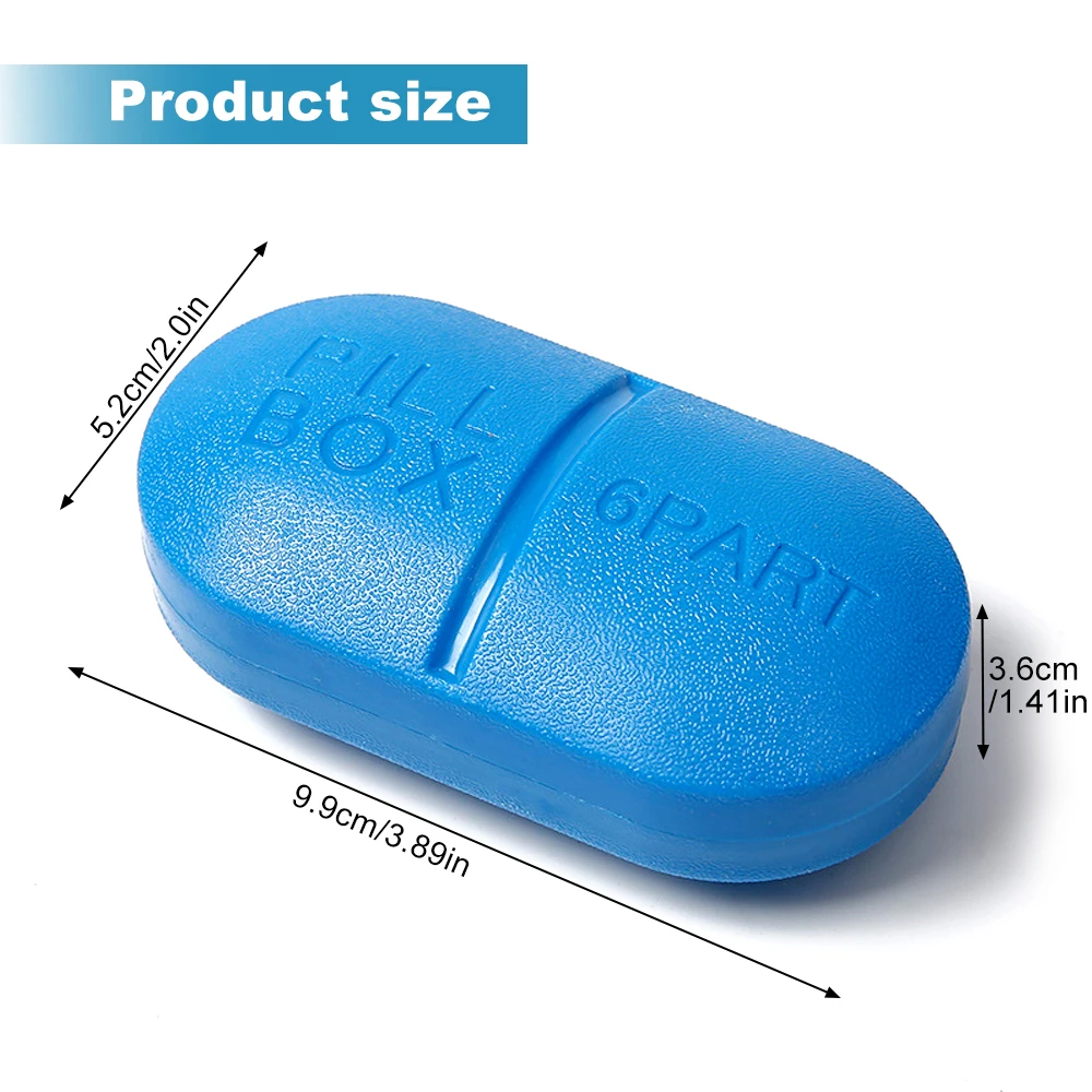1PCS Small Pill Case with 6 Compartments, Delicate Daily Pill Box for Purse, Pill Organizer Pill Container Pill Holder for Vitam