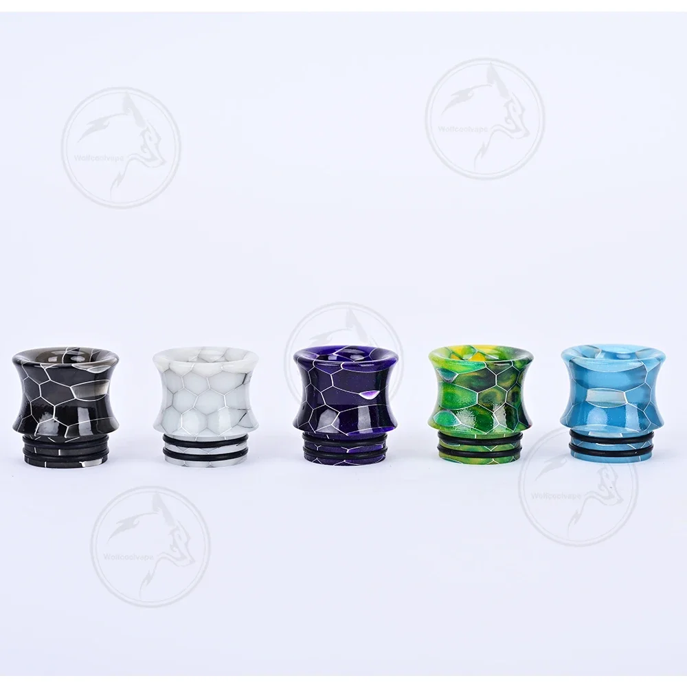 9pcs wolfcoolvape Drip Tips 810 drip tip vape mouthpiece random color resin material tips for Vapes Tanks rda rta rda