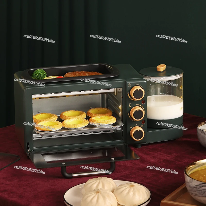 Household Multifunctional Light Food Electric Oven, Toaster, and Integrated Hot Milk Coffee Machine