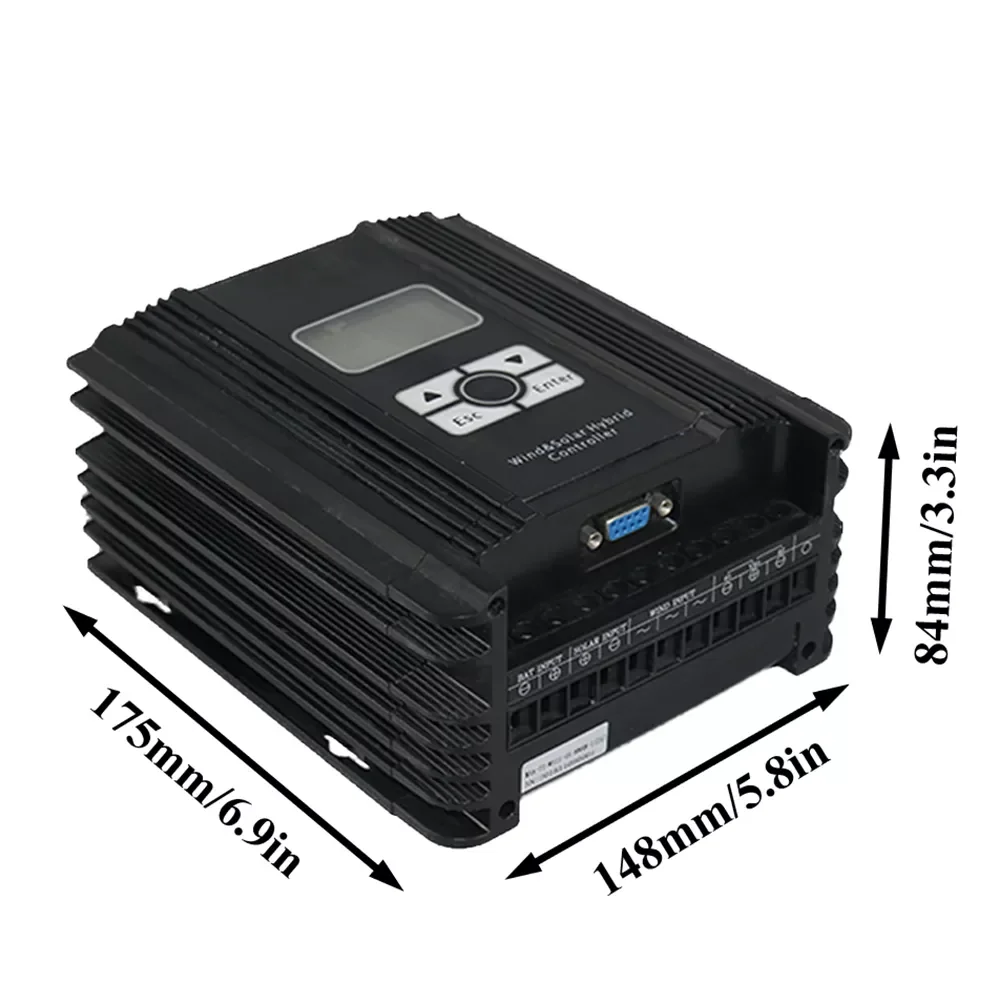 High Quality 400W 600W to 3000w wih Solar MPPT Hybrid Charge Controller 12V/24V/48V Auto Dump Load Inserted With LCD Display