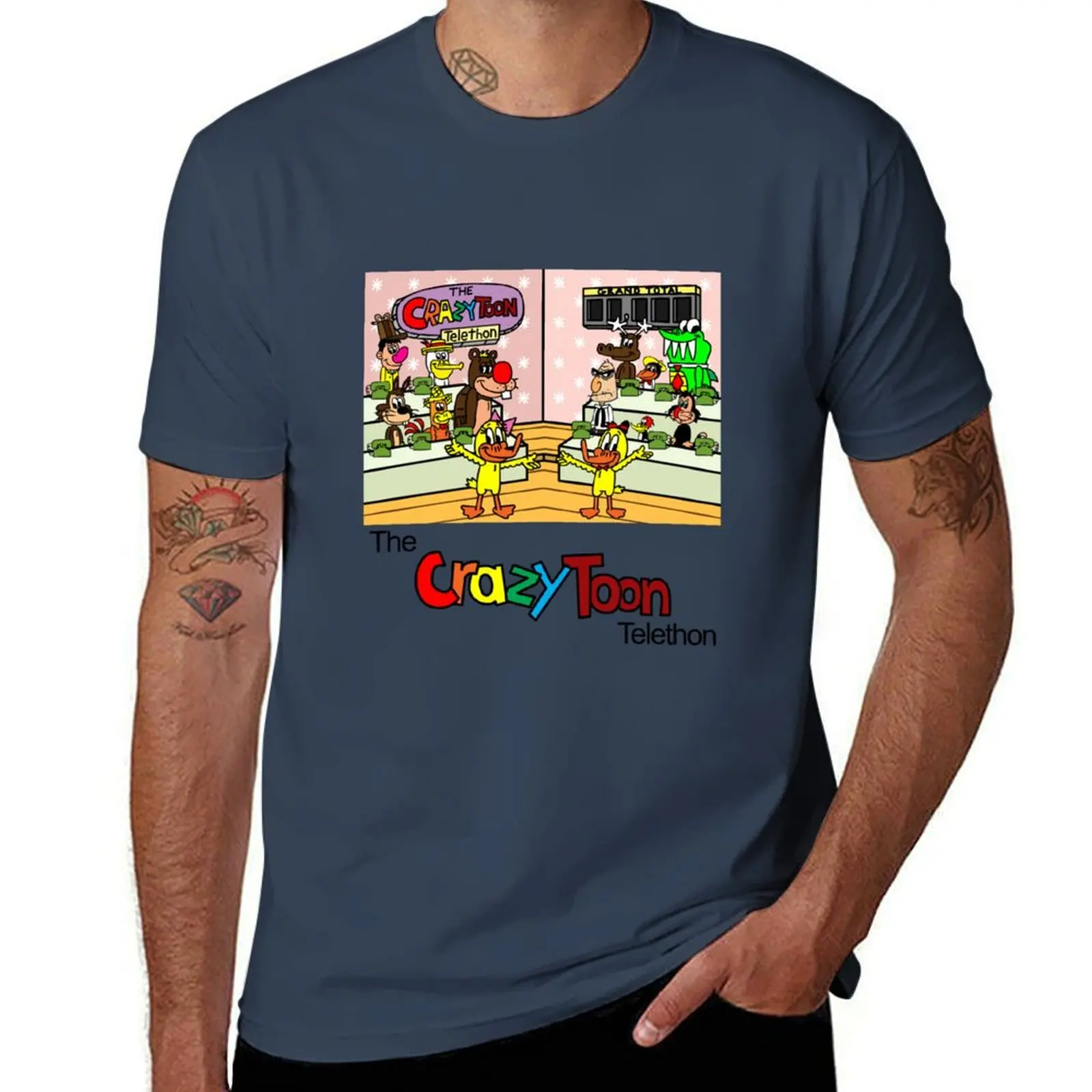 

The CrazyToon Telethon T-Shirt Work Style Casual T-Shirt
