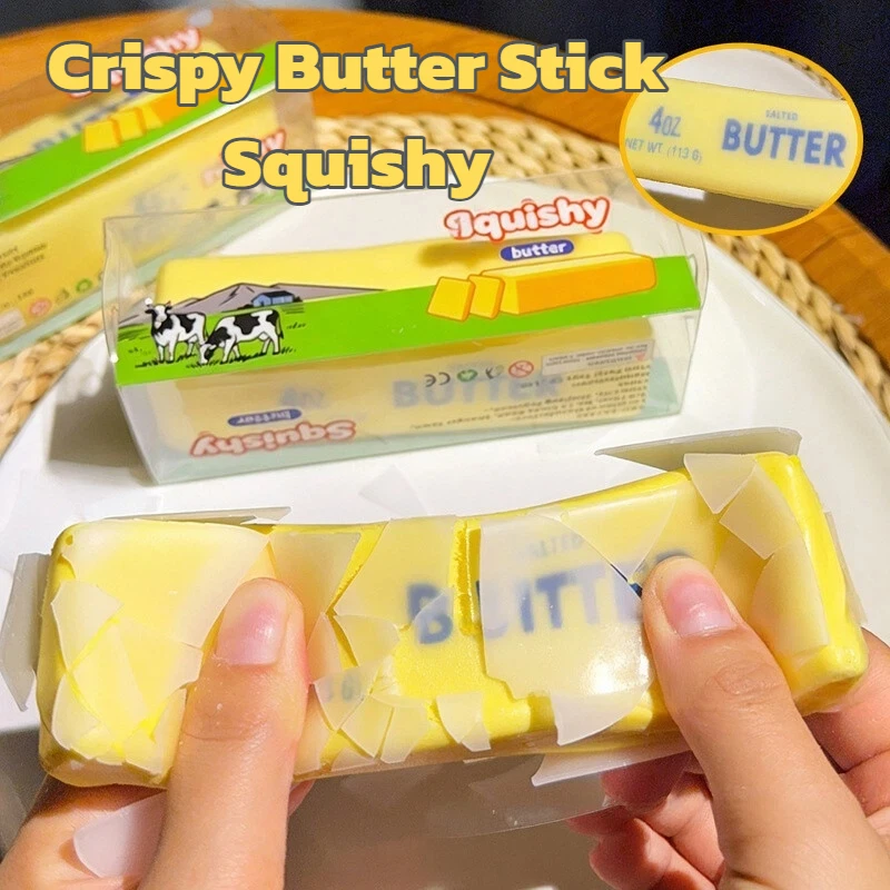 Image of Knuspriger Butter-Bar-Stick, Quetschbar, Super Weich, Langsam Zurückfedernd, Butter-Stressabbau-Wachs, Butter-Squishy für Erwachsene, ASMR-Sensorik