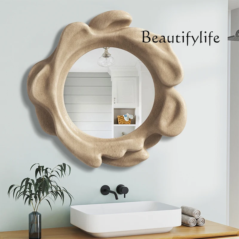 French creative design makeup mirror artistic sense household porch fireplace decoration retro wall hanging washing mirror