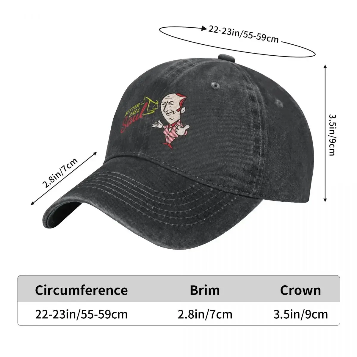 Better Call Saul Baseball Cap Saul Goodman Stylish Women Men Washed Trucker Hat Sun-Proof Print Outdoor Gym Baseball Caps Gift