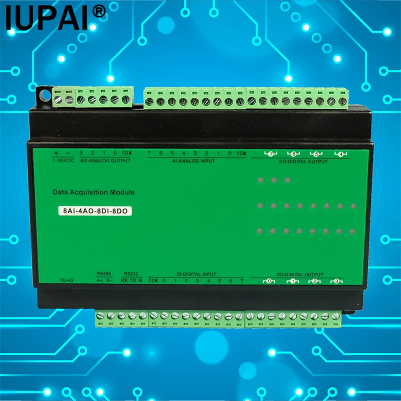 

8AI-4AO-8DI-8DO 8-channel Analog Input 4-channel Analog Output 8 Switch Input 8 Relay Ethernet IO Industrial Automation Module