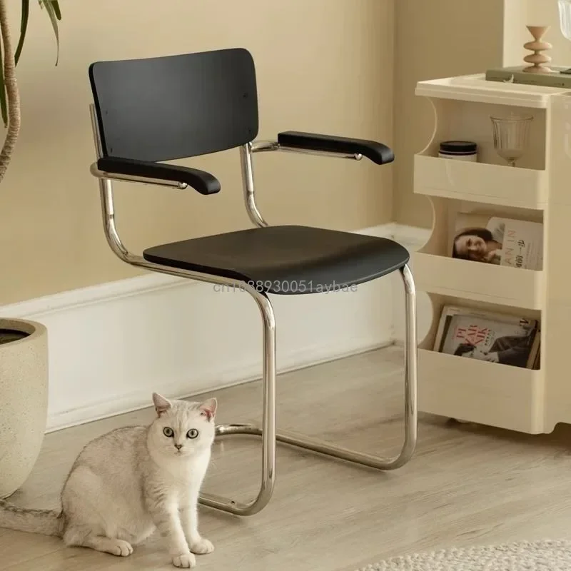 

Nordic Office Retro Dining Chair Designer Leisure Chair Antique Stainless Steel Living Room Furniture