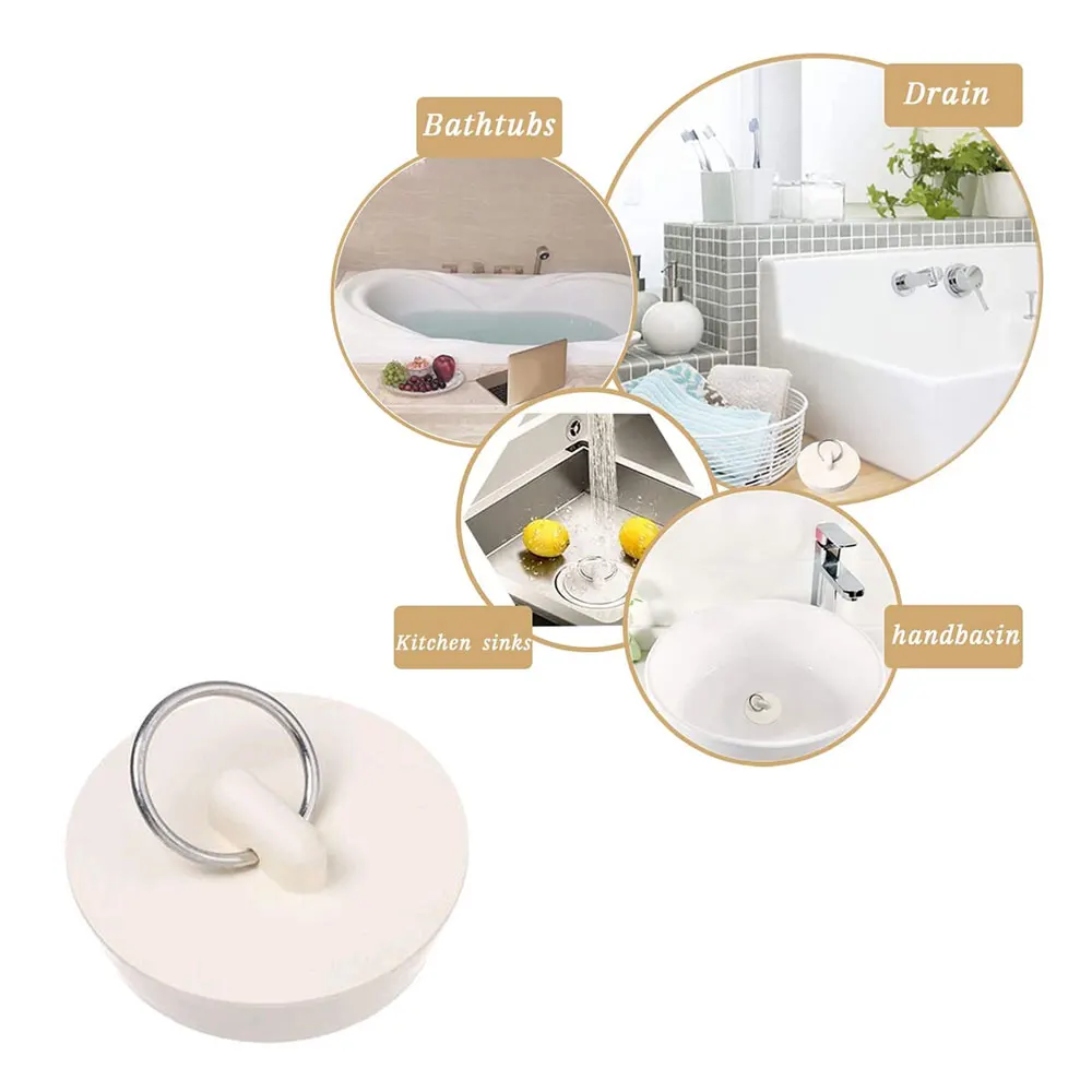 1Pc Kitchen Bath Rubber Sink Plug Floor Drain Plug Sink Bathtub Drainage Stopper Laundry Leakage-proof Plug Bathroom Supplies