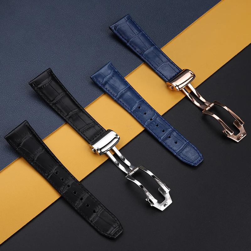 Wristband 20mm 22mm  watch strap for MAURICE LACROIX watchband folding buckle leisure business Cowhide wristband chain