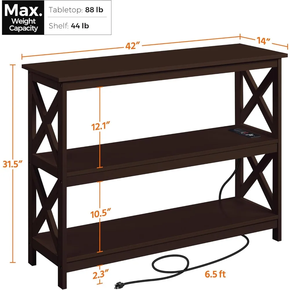 Sofa Tables, This Minimal Console Table Features 2 Storage Shelves, This Console Table Is Made of High-quality CARB P2 MDF