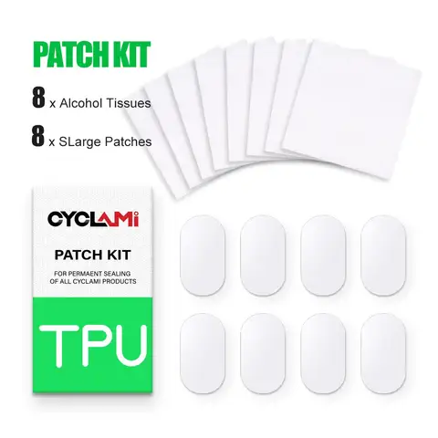CYCLami Bike Inner Tube Tire Patch Patching Tools Repair Kit 8 Pieces Road MTB Folding Bicycle TPU Material Powerful Glue-free