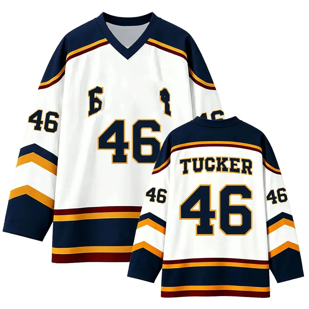 Damen Herren Kleidung Off Campus University Hockey Jersey Graham 44 22 DI LAURENTIS 66 Tucker46 T-Shirt Sommer-T-Shirts mit V-Ausschnitt – Detail 4