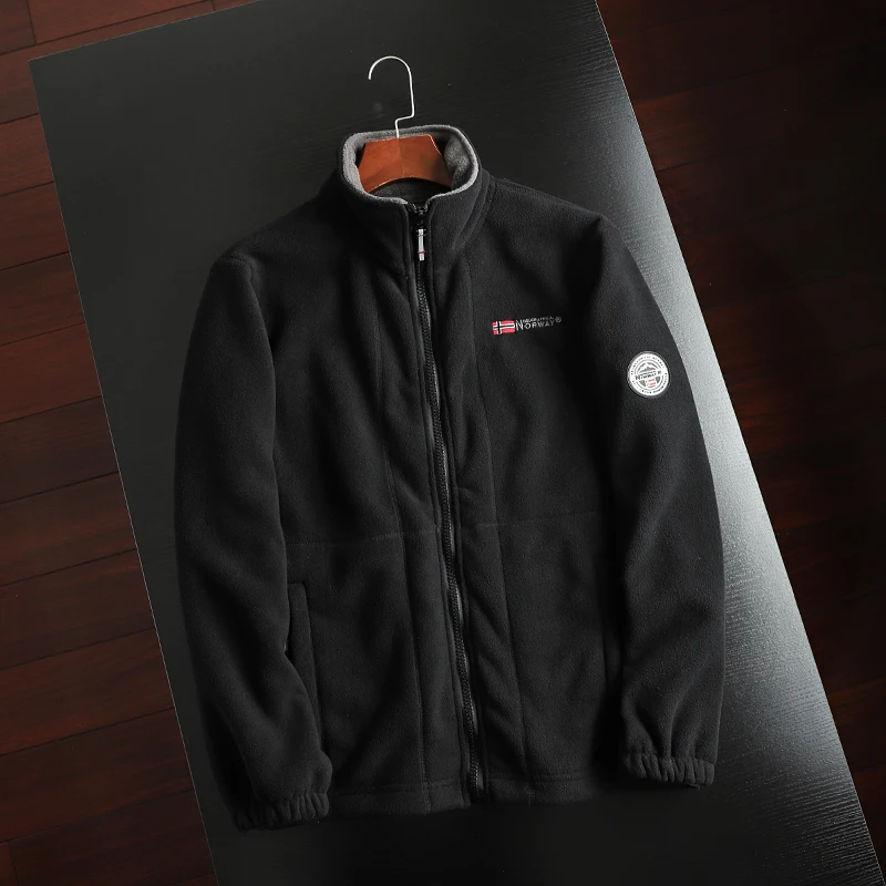 سترة قطنية سميكة مبطنة بالصوف ذات ياقة عالية للرجال، معطف خارجي دافئ عصري للشباب بأكمام طويلة وإغلاق بسحاب #3