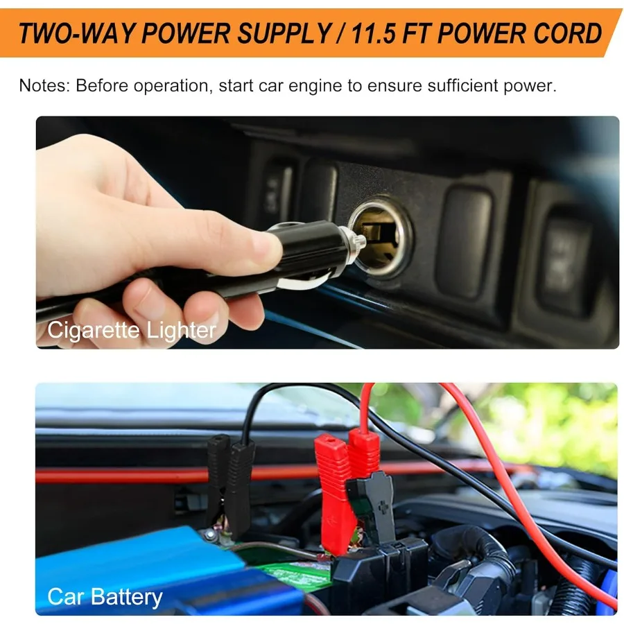 3 في 1 مقبس سيارة هيدروليكي كهربائي مع مضخة نفخ الإطارات 5T 11000 رطل تيار مستمر 12 فولت مقبس أرضية كهربائي لتغيير الإطارات في حالات الطوارئ Li #4