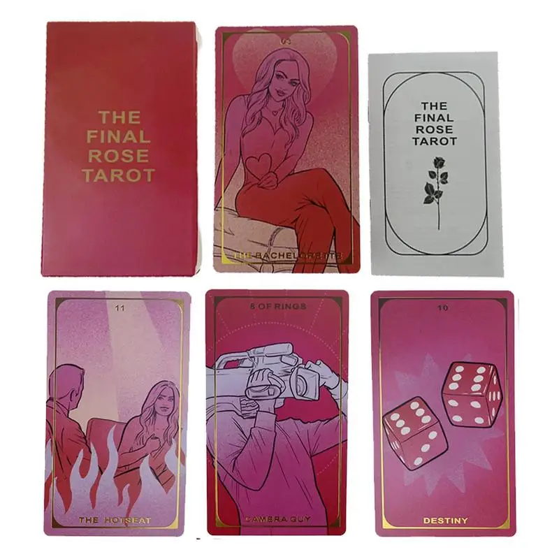 Tarotkarten für Wahrsagerei, persönlicher Gebrauch, Tarot-Deck, vollständige englische Final-Rose-Tarotkarten, englische Version, Wahrsagerei, Schicksalspiel