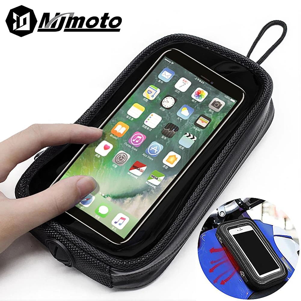 MJMOTO-Bolsa de teléfono para tanque de combustible de motocicleta, resistente al agua, con imanes fuertes de 7 piezas, ligera y duradera