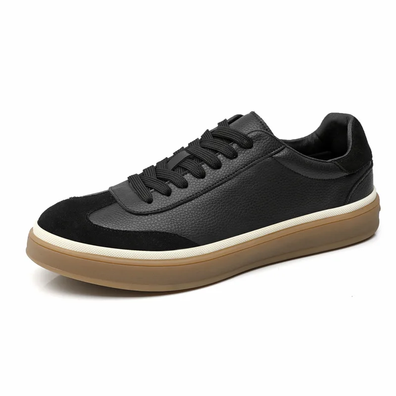 

Spring Autumn New Designer Board Shoes for Man Solid Color Lace Genuine Leather Casual Shoes Male Fashion Sports Sneakers Man