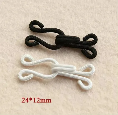 10 paia/lotto fai da te colore bianco e nero grande squisito pulsante invisibile gancio e occhio (SS-96-567)