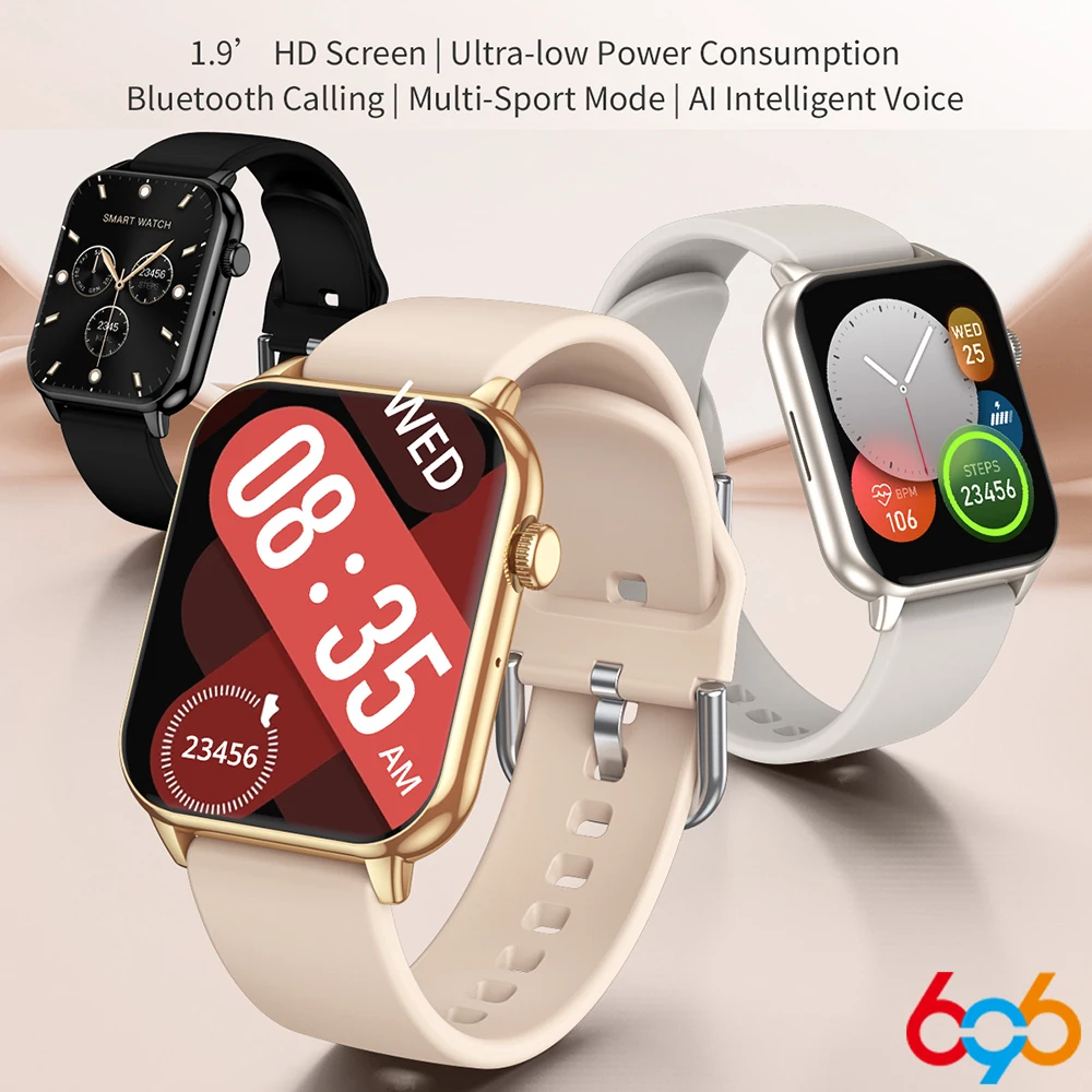 

100+ Sport Mode Smart Watch Men Women Blue Tooth Call Push Message 2.5D Curved Screen Heart Rate Health Music Lady Smartwatch