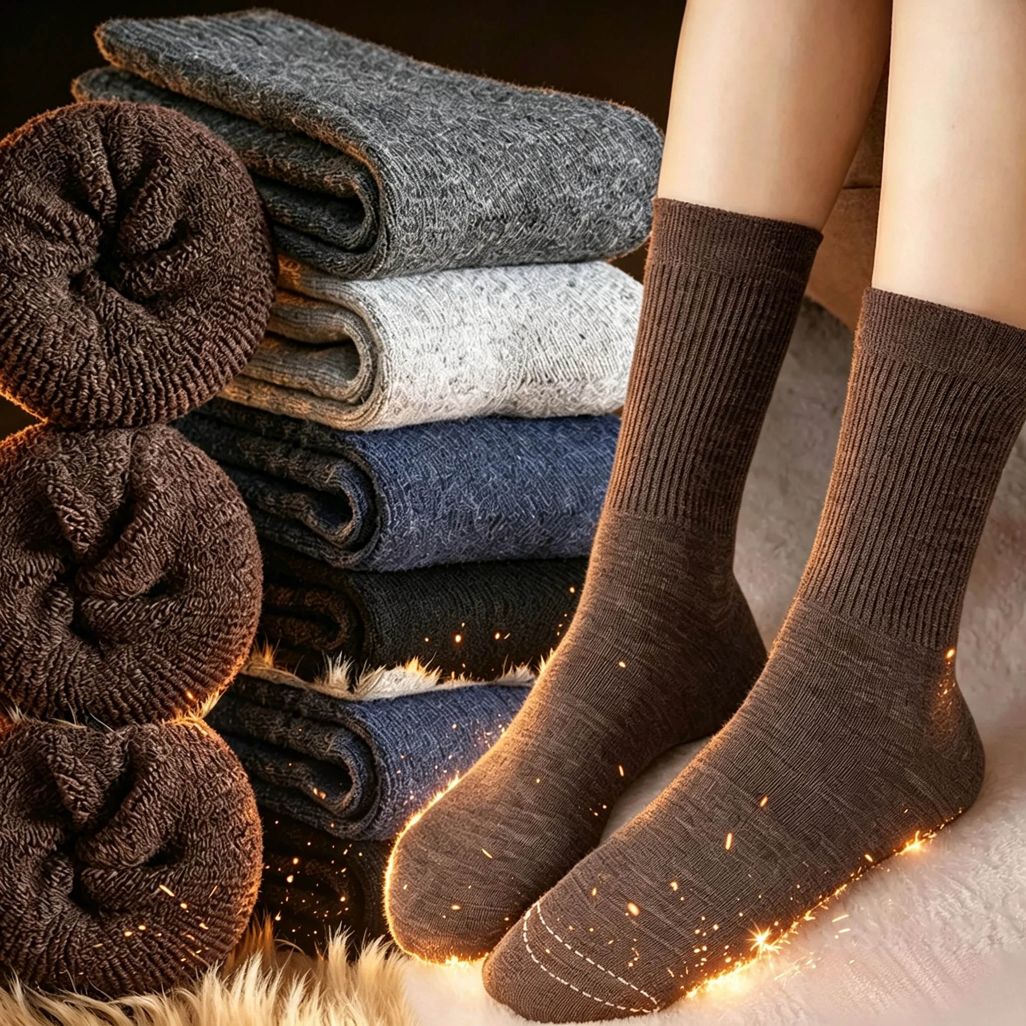 10 أزواج من الجوارب الشتوية ال - مراجعة Thermal Sock Winter وسعره