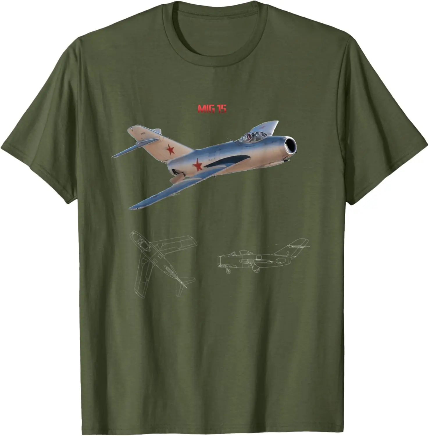 Russia CCCP MIG-15 Soviet Aircraft T-Shirt Short Sleeve Casual 100% Cotton Shirts