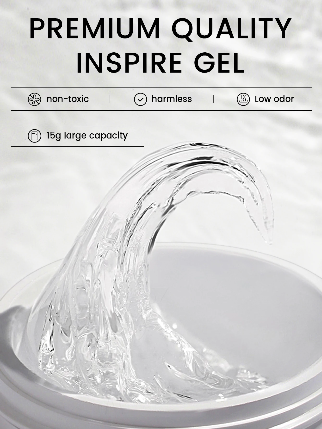 NEU YOKEFELLOW Solid Builder Nagelgel HEMA TPO Free 15g Clear 3D Sculpture Gel Nagellack Antihaft-Handskulptur Hartgel