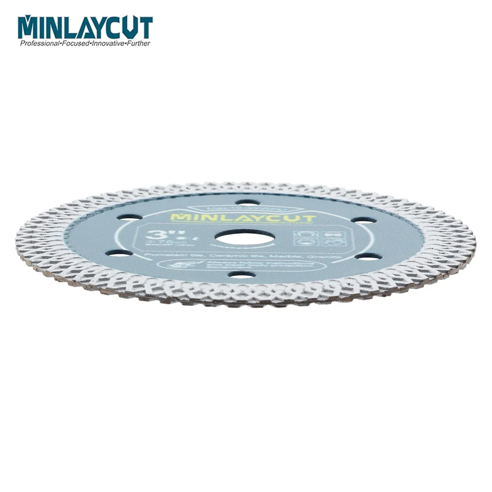 MINLAYCUT 1 Stück Diamant-Trennscheibe X Mesh Cut Durchmesser 75/105/115/125 mm für Fliesen, Marmor, Keramik, Granit, Sägeblatt, Schneideplatte – Detail 10